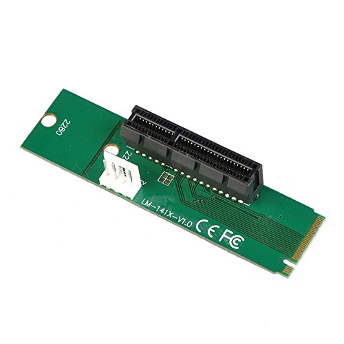 Demiawaking M.2 NGFF SSD Männlich auf PCI-E Express 4X Weiblich Konverter Adapterkarte mit 4pin Stromversorgung Kabel (1Stk.) von Demiawaking