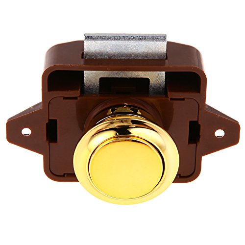 Demiawaking Push Lock Taste Fangen Schloss Schrank Türgriff Caravan Wohnmobil RV Schublade Push Latch (Gold) von Demiawaking