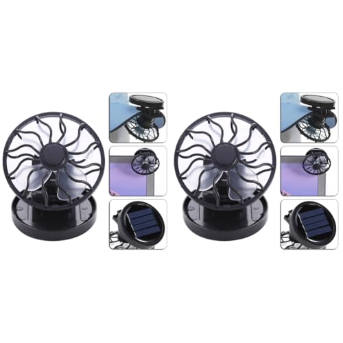 Demiawaking Solar Ventilator Clip, Mini Solarpanel Zelle Kühler Lüfter, Hut Ventilator Solar Mini Lüfter Hand Ventilator für Strand Outdoor Angeln Camping (2Pcs) von Demiawaking