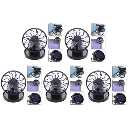 Demiawaking Solar Ventilator Clip, Mini Solarpanel Zelle Kühler Lüfter, Hut Ventilator Solar Mini Lüfter Hand Ventilator für Strand Outdoor Angeln Camping (5Pcs) von Demiawaking