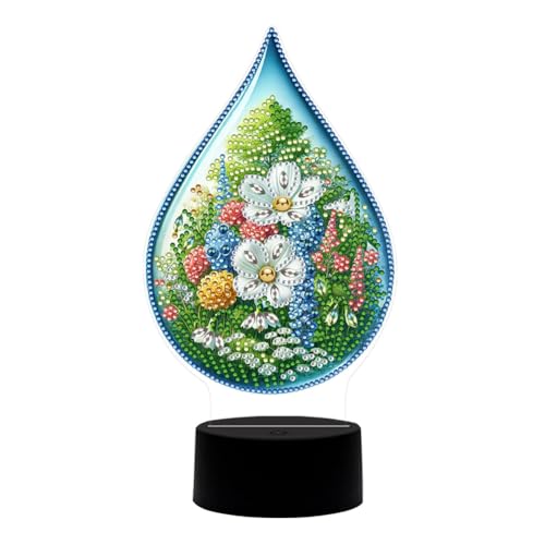 Diamond Painting Nachtlicht Tischdeko Tiere, Diamant Malerei Nachttischlampe Tischlampe LED Deko Set, DIY 5D Diamant Painting Lampe für Kinder Geburtstag Geschenke (P) von Demiawaking