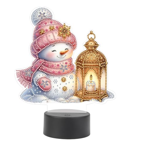 Diamond Painting Nachtlicht Weihnachtsdeko, Diamant Malerei Nachttischlampe Tischlampe LED Weihnachten Deko, DIY 5D Diamant Painting Lampe Geschenke (07) von Demiawaking