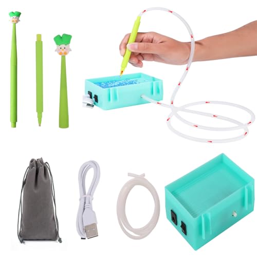 Elektrische Diamond Painting Sauger Werkzeug, USB Diamond E-Painter, Diamond Painting Stift mit integrierter Vakuum-Pumpe, Diamond Painting Werkzeug Set (Grün A, USB) von Demiawaking