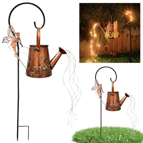 Elf Dusche Garten Solarleuchte, wasserdicht LED Gießkanne Lampe Garten Deko Solarlampen für außen, Outdoor Garten Yard Rasen Hof Elf Deko (A) von Demiawaking