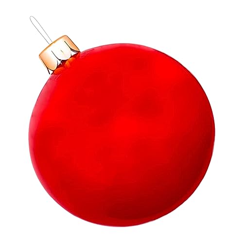 Groß Weihnachtskugeln, Aufblasbar Ball Weihnachtsdeko Kugeln Weihnachten Ball, Weihnachtskugel Party Weihnachtsbaum Deko Geschenk (65cm, Rot) von Demiawaking