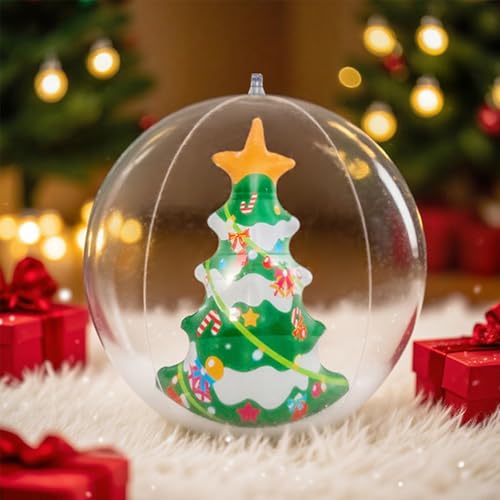 Groß Weihnachtskugeln Weihnachtsdeko, Aufblasbar Weihnachtskugel Weihnachtsdeko Kugeln Weihnachten Ball, Wasserdicht Weihnachtsball Ornamente Party Deko (35cm Weihnachtsbaum) von Demiawaking