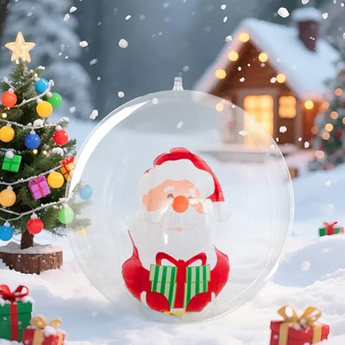 Groß Weihnachtskugeln Weihnachtsdeko, Aufblasbar Weihnachtskugel Weihnachtsdeko Kugeln Weihnachten Ball, Wasserdicht Weihnachtsball Ornamente Party Deko (35cm Weihnachtsmann) von Demiawaking