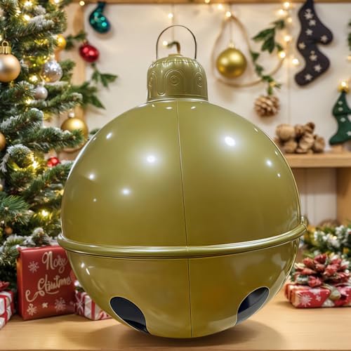 Groß Weihnachtskugeln Weihnachtsdeko, Aufblasbar Weihnachtskugel Weihnachtsdeko Kugeln Weihnachten Ball, Wasserdicht Weihnachtsball Ornamente Party Deko (60cm Glocke) von Demiawaking