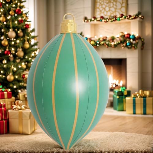 Groß Weihnachtskugeln Weihnachtsdeko, Aufblasbar Weihnachtskugel Weihnachtsdeko Kugeln Weihnachten Ball, Wasserdicht Weihnachtsball Ornamente Party Deko (72x43cm) von Demiawaking