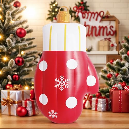 Groß Weihnachtskugeln Weihnachtsdeko, Aufblasbar Weihnachtskugel Weihnachtsdeko Kugeln Weihnachten Ball, Wasserdicht Weihnachtsball Ornamente Party Deko (76x43cm Handschuhe) von Demiawaking