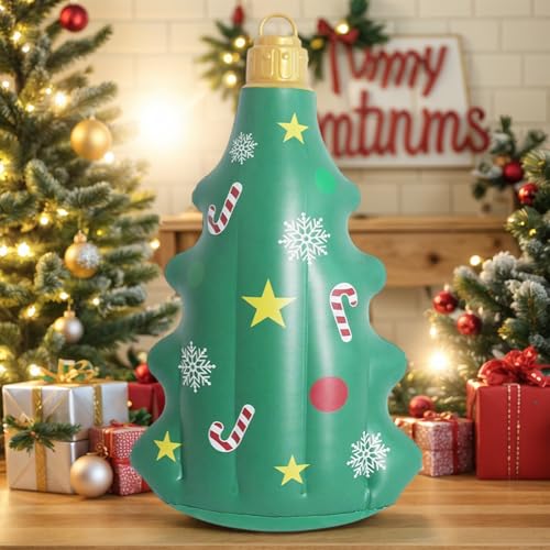 Groß Weihnachtskugeln Weihnachtsdeko, Aufblasbar Weihnachtskugel Weihnachtsdeko Kugeln Weihnachten Ball, Wasserdicht Weihnachtsball Ornamente Party Deko (81x45cm Weihnachtsbaum) von Demiawaking