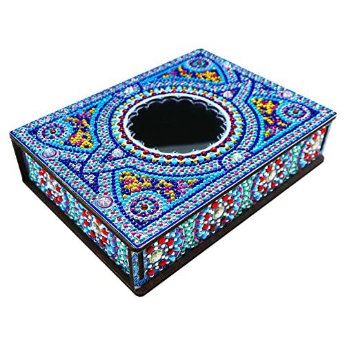 Klassische Mandala Diamond Painting Schmuckkästchen Aufbewahrungsbox DIY Diamant Malerei Schmuckaufbewahrung Holz Organizer Box Geschenke (G) von Demiawaking