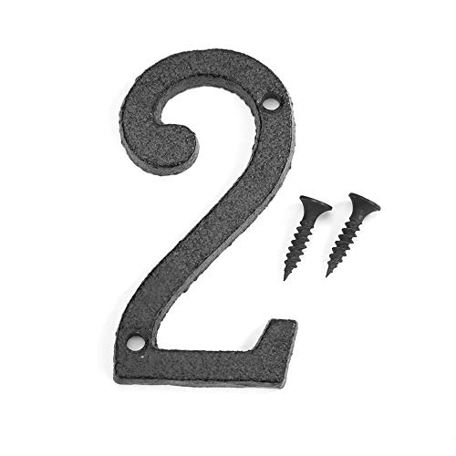 Metall Digitale Zahlen Gusseisen Hauszeichen Hausnummer Türschild mit Schrauben DIY Cafe Wand Deko (2) von Demiawaking