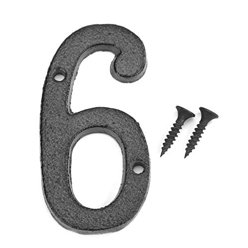 Metall Digitale Zahlen Gusseisen Hauszeichen Hausnummer Türschild mit Schrauben DIY Cafe Wand Deko (6) von Demiawaking