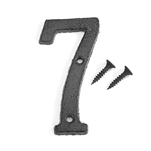 Metall Digitale Zahlen Gusseisen Hauszeichen Hausnummer Türschild mit Schrauben DIY Cafe Wand Deko (7) von Demiawaking