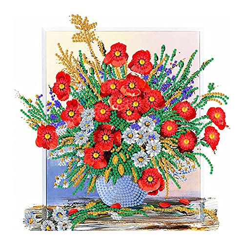 Rahmen Blumen Diamantmalerei 5D DIY Diamond Painting Bilder Speziell Teilweise Bohrer Wanddeko 30x30cm (10) von Demiawaking