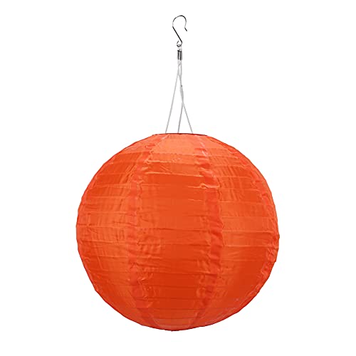 Wasserdichte Solar LED-Laterne aus Nylon, Solar Laterne Warmweiß Licht, Deko Lampe für Hochzeit, Geburtstag, Party, Urlaub, Garten, Outdoor, Solarlaterne Solarlampen für Außen (Orange, 8Zoll) von Demiawaking