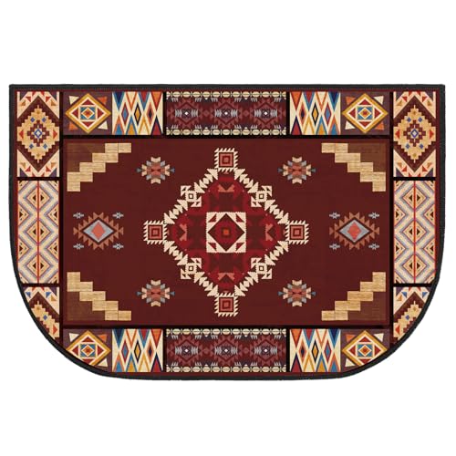 Demissle Kaminteppich, Kaminmatte, Kabine, Südwestern, feuerfest, feuerbeständig, Teppich für Holzofen, Boden für Küche, drinnen und draußen (Vintage Azteken, 68 x 121 cm) von Demissle