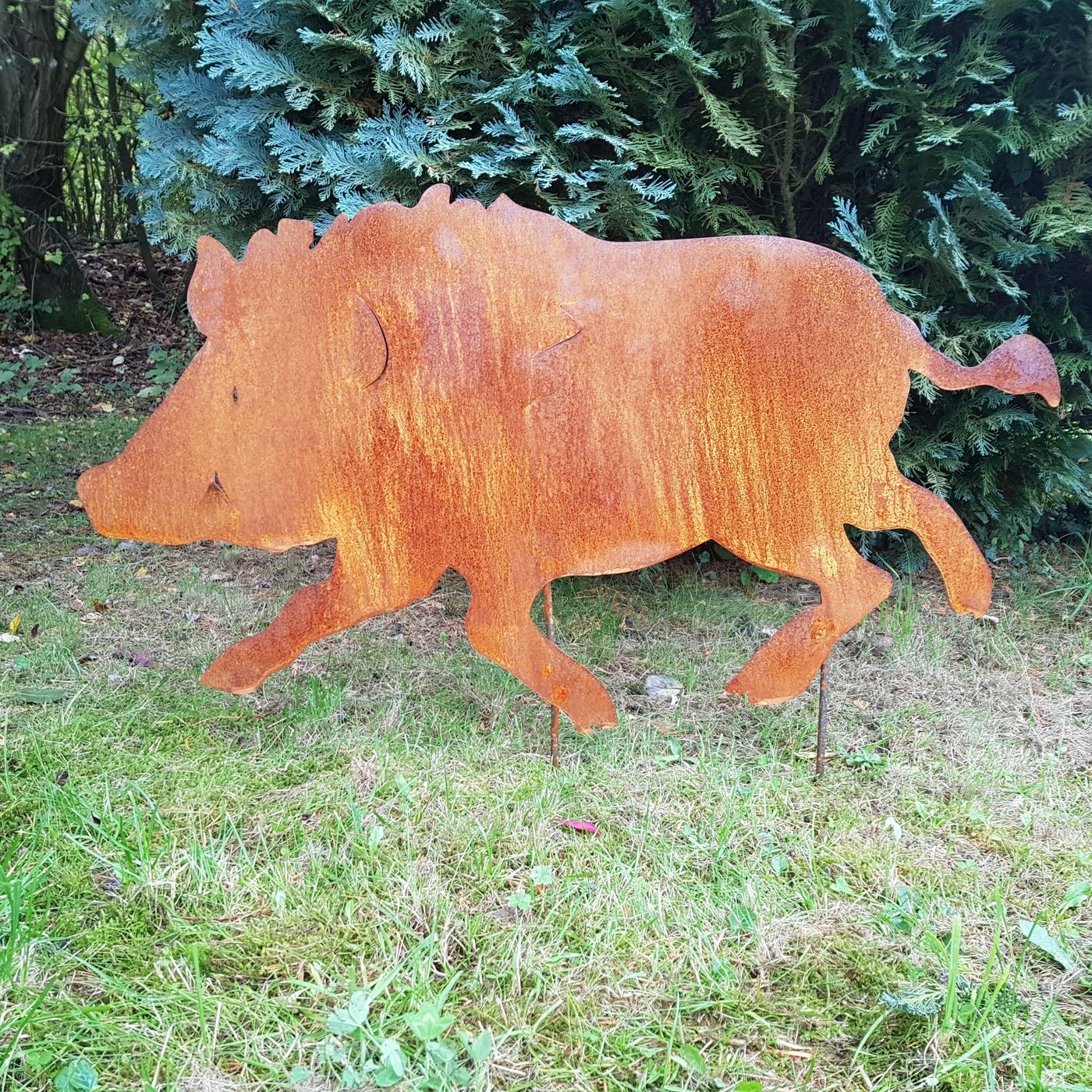 Demmer Lasercut Gartenstecker Edelrost Wildschwein oder Frischling von Demmer Lasercut