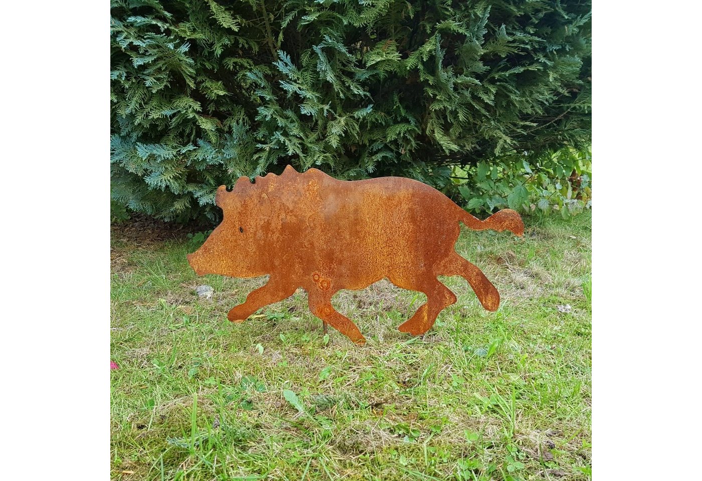 Demmer Lasercut Gartenstecker Edelrost Wildschwein oder Frischling von Demmer Lasercut