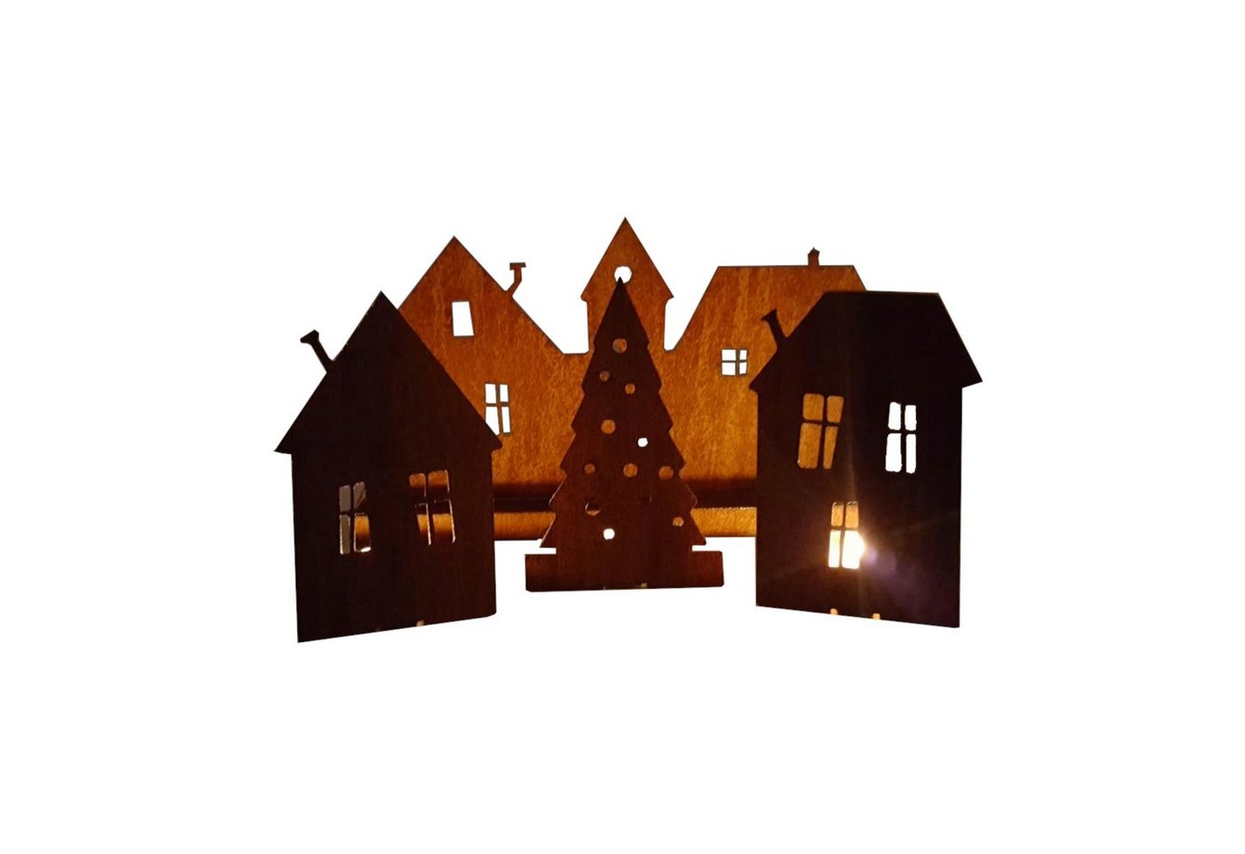 Demmer Lasercut Weihnachtsfigur Edelrost Dorf Weihnachten von Demmer Lasercut