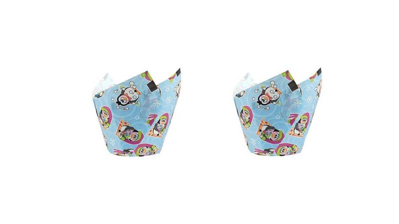 Demmler Backform 2er Set Tulip Wraps in Pinguin Optik, 2x24 Formen, ca. 16x16 cm - Made in Germany von Demmler