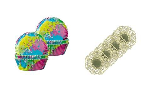 Demmler Muffin 2er Set Multicolour - Cupcakes Papierförmchen 5 x 5 x 2,5cm - 120 Stück - inklusiv 4 goldener Tassendeckchen - Made in Germany Demmler Muffin 2er Set Multicolour - Cupcakes Papierförmchen 5 x 5 x 2,5cm - 120 Stück - inklusiv 4 goldener Tassendeckchen - Made in Germany von Demmler