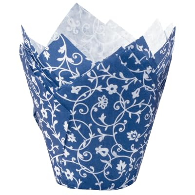 Demmler Muffin-Tulip-Wraps - Muffinförmchen - Tulipförmchen - Tulpen Form - Farbe: Classico Weiß/Blau - Größe: 5 x 5 x 9 cm - 24 Stück - Made in Germany Demmler Muffin-Tulip-Wraps - Muffinförmchen - Tulipförmchen - Tulpen Form - Farbe: Classico Weiß/Blau - Größe: 5 x 5 x 9 cm - 24 Stück - Made in Germany von Demmler