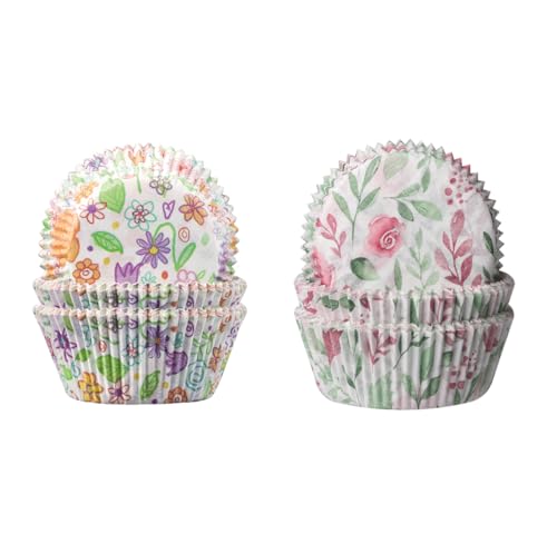 Demmler Muffinförmchen Set Blumen - Cupcakeförmchen mit den Motiven Blumenwiese & Rose - Maße: 5 x 5 x 2,5 cm - Insgesamt 120 Stück - Made in Germany von Demmler