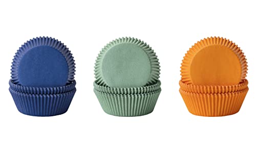 Demmler Muffinförmchen Set Unifarben - Cupcakeförmchen in Mango, Jade, Blau - Maße: 5 x 5 x 2,5 cm - Insgesamt 180 Stück - Made in Germany von Demmler