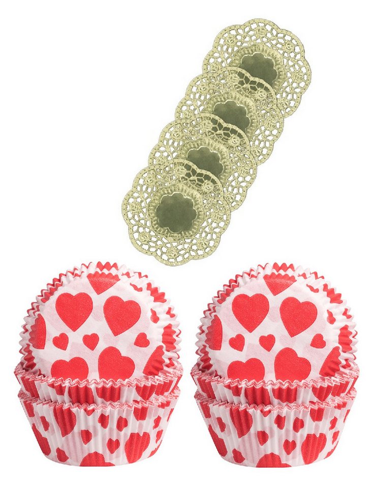 Demmler Muffinform 2er Set Herzen - Inklusive Tassendeckchen in Gold, zum Dekorieren und Backen von Muffins - Made in Germany Demmler Muffinform 2er Set Herzen - Inklusive Tassendeckchen in Gold, zum Dekorieren und Backen von Muffins - Made in Germany von Demmler