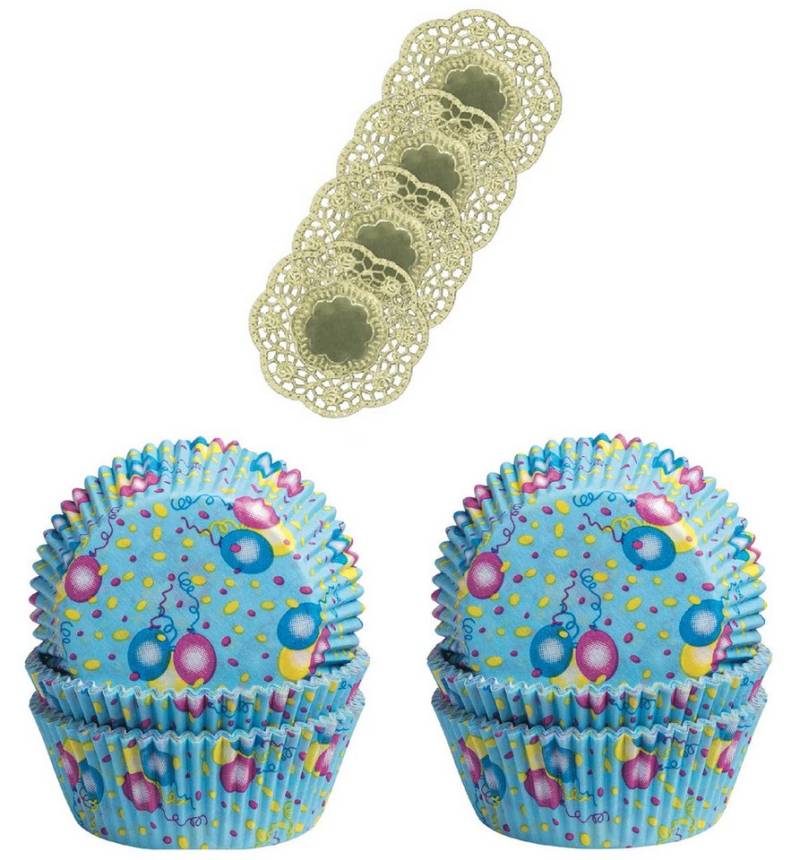 Demmler Muffinform 2er Set Luftballon - Inklusive Tassendeckchen in Gold, zum Dekorieren und Backen von Muffins - Made in Germany Demmler Muffinform 2er Set Luftballon - Inklusive Tassendeckchen in Gold, zum Dekorieren und Backen von Muffins - Made in Germany von Demmler