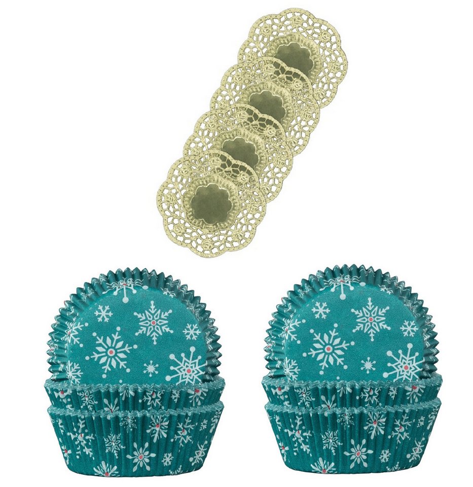 Demmler Muffinform 2er Set Schneeflocken - Inklusive Tassendeckchen in Gold, zum Dekorieren und Backen von Muffins - Made in Germany Demmler Muffinform 2er Set Schneeflocken - Inklusive Tassendeckchen in Gold, zum Dekorieren und Backen von Muffins - Made in Germany von Demmler