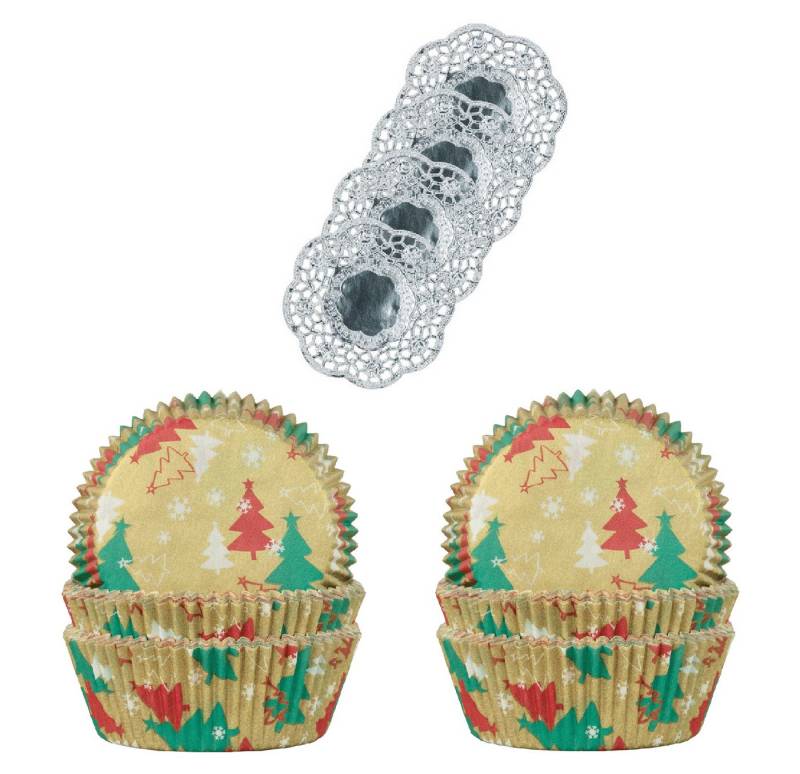 Demmler Muffinform 2er Set Weihnachtsmotiv - Inklusive Tassendeckchen in Silber, zum Dekorieren und Backen von Muffins - Made in Germany Demmler Muffinform 2er Set Weihnachtsmotiv - Inklusive Tassendeckchen in Silber, zum Dekorieren und Backen von Muffins - Made in Germany von Demmler