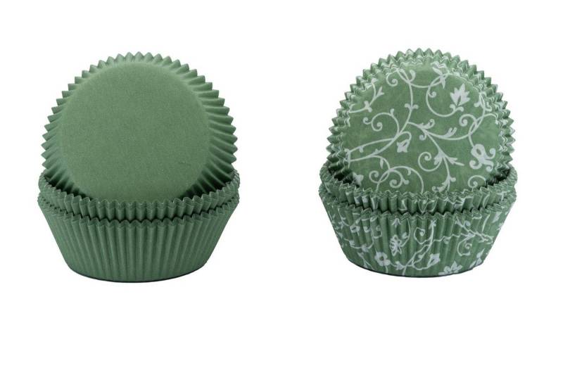 Demmler Muffinform Jade (Grün) mit & ohne Muster, Papier Muffinförmchen Set - Made in Germany von Demmler