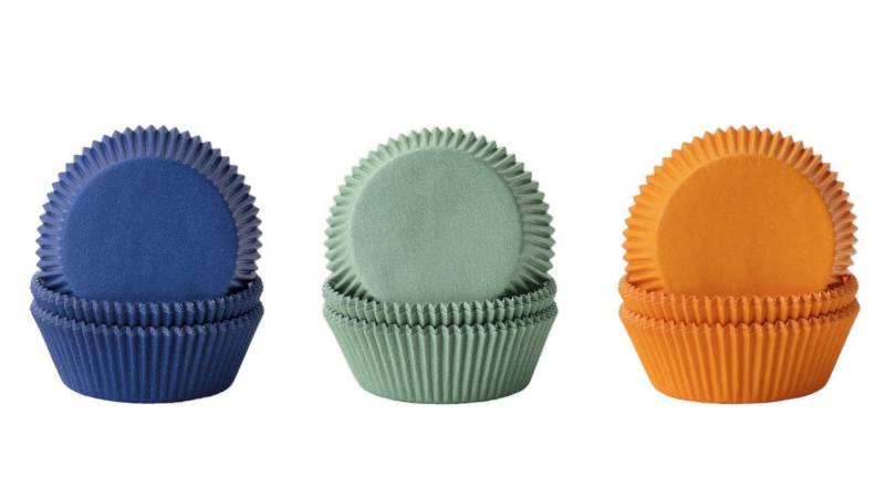 Demmler Muffinform Muffinset Unifarben - Mango, Jade, Blau - 3x60 Stk, Backformenset mit 3 verschiedenen Förmchen - Made in Germany von Demmler