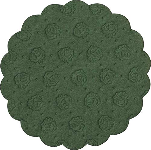 Demmler Tassendeckchen/Glasuntersetzer - filigranes Saugstoffpapier - rund - Rosenprägung - Farbe: Grün - 500 Stück - Made in Germany von Demmler