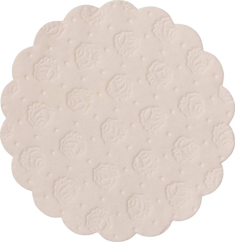 Demmler Tassenuntersetzer 500 Chamois Tassendeckchen, Glasuntersetzer mit Rosenprägung, 9cm, Made in Germany von Demmler