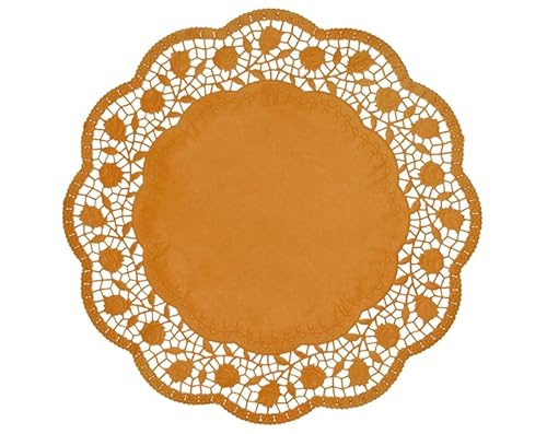 Demmler Tortenspitzen - Rund - Tortendekoration - Tortenunterlage - Ø 36 cm - Farbe: Mango - 30 Stück - Made in Germany von Demmler