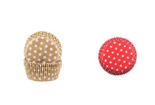 Demmler Weihnachts Backset mit weißen Sternen - 2er Muffinförmchen Set in Rot & Gold - 120 Stück - Made in Germany Demmler Weihnachts Backset mit weißen Sternen - 2er Muffinförmchen Set in Rot & Gold - 120 Stück - Made in Germany von Demmler