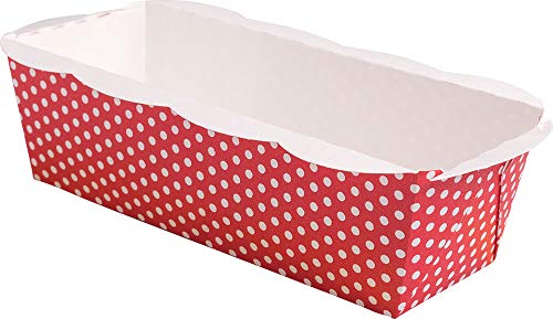 Demmler XL Backform - Kastenkuchen - Antihaft-Beschichtung - rot mit weißen Punkten - 100 Stück - Made in Germany von Demmler