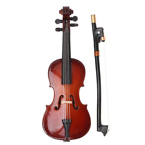 10cm Miniatur Cello Modell, Niedliches Mini Holz Cello Instrument Modell für Schreibtisch Regal Dekor Ornamente Geschenkidee von Denash