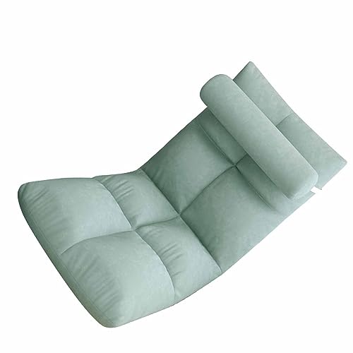 Bodenstuhl Faltbar mit Lendenkissen, Lounge-Sofa mit 5 einstellbaren Positionen und Rückenstütze, flauschig-weiches Sitzsack-Schlafsofa für den Boden zu Hause, im Wohnzimmer und im Schlafzimmer (Grün) von Denash