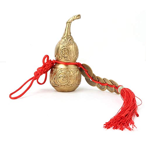 Denash Kürbis-Kürbis aus reinem Messing, handgemachte Kürbis-Figur-Skulptur, Feng Shui-Hausdekoration Symbol für Glück und Schatz Wu Lou Kürbis-Ornamente-Geschenk von Denash