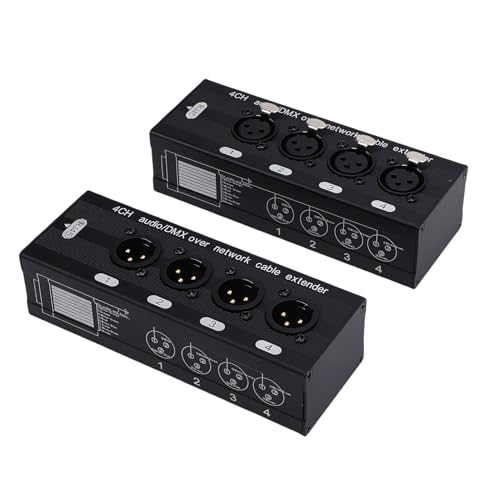Denash 4 Kanal 3 Pin Ethernet Extender, XLR Sound Digital Multiplex Control mit RJ45, Ethernet Extender Zum Mischen von Konsolen, Leistungsverstärkern und Mikrofonschnittstellen Denash 4 Kanal 3 Pin Ethernet Extender, XLR Sound Digital Multiplex Control mit RJ45, Ethernet Extender Zum Mischen von Konsolen, Leistungsverstärkern und Mikrofonschnittstellen von Denash