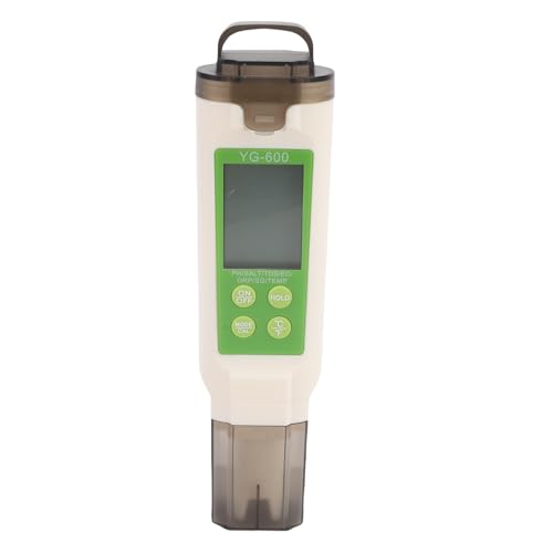 Denash 7 in 1 Wasser Qualitäts Tester, PH EC TDS SG Salz-ORP-Messgerät Temperatur IP66 Rating Digitales Wasser Qualitäts Messgerät für Pool-Aquarium-Teich mit Abnehmbarer Sonde von Denash
