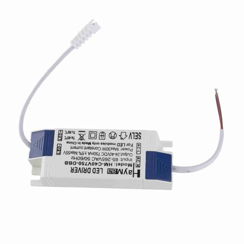 Denash 750 MA LED -Treiber Hochleistungsfaktor Konstante Stromausgabe für die Beleuchtung - Stabile Leistung, Einfach zu Verbergen nach der Installation ABS Material, 1 Stück von Denash