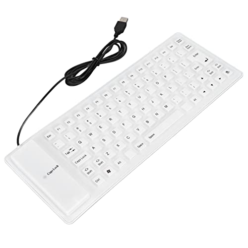 Denash 85 Tasten Silikontastatur, Weiche Silikontastatur, Leicht, Tragbar, PC, Notebook (White) von Denash