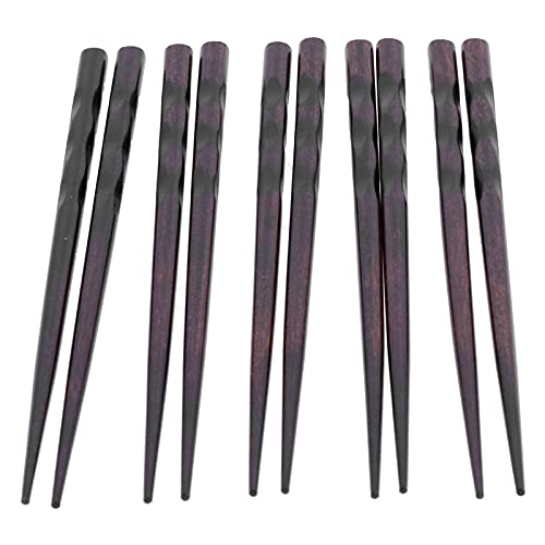 Denash Der Japanische Stil Wiederverwendbares Holz -Stäbchen -Set für Küchengebrauch, 5 Paar Essstäbchen Zum Essen und Hauskost von Denash