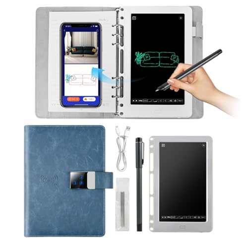 Denash Digitales Notizbuch mit Smart Pen, Echtzeitsynchronisierung für die Digitalisierung, Umwandlung in Text-, Speichern- und Teilen von Papiernoten, Kompatibel mit Telefonen von Denash